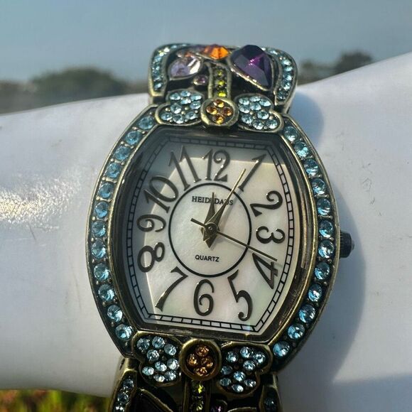 Heidi Daus Pastel Crystal Watch with Aqua Leather Strap main image 5